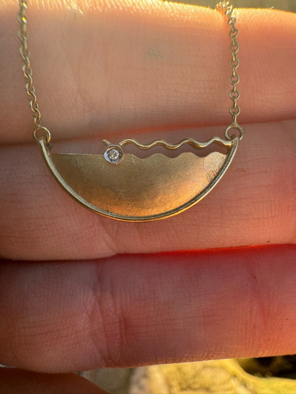 Antique solid 10k gold genuine diamond art deco necklace - Picture 13 of 13